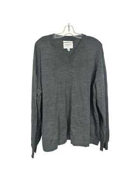 Hudson North 100% Merino Fine Wool V-Neck Knit Pullover Sweater
